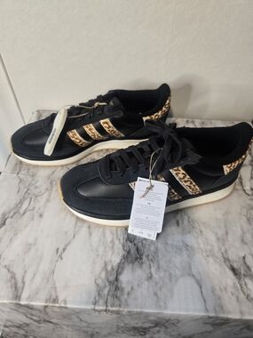 Black Leopard-Accent Women's Adidas